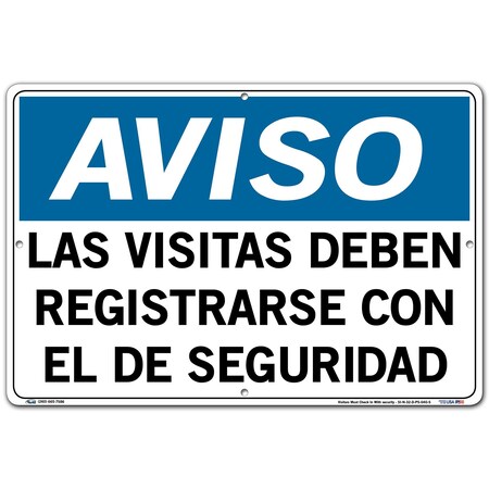 Vestil Polystyrene Sign, 12-1/2" Height, 18-1/2" Width, Polystyrene, Rectangle, Spanish SI-N-32-D-PS-040-S
